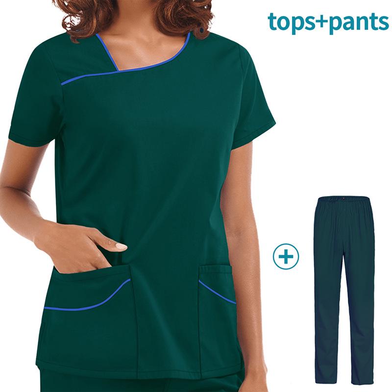 

Женский костюм для операционной с коротким рукавом - Халат для ухода за кожей и изоляции для медсестер и хирургов XXL