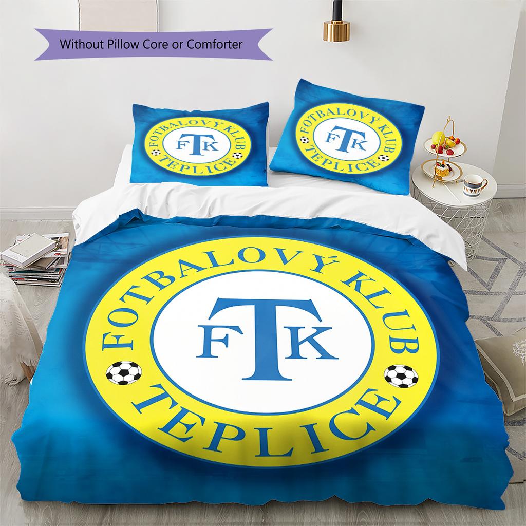 Teplice team logo Pattern Bedding Home Decoration Birthday Gift (1 * duvet cover + 2 * pillowcase, without core)
