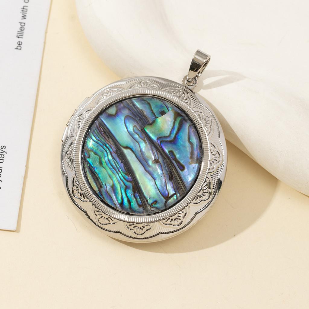 Copper Abalone Shell Pendant Necklace With Minimalist Design For Summer Jewelry Collection
