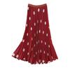 Elegant Polka Dot A-Line Pleated Long Skirt for Women - Autumn Casual Slim Fit