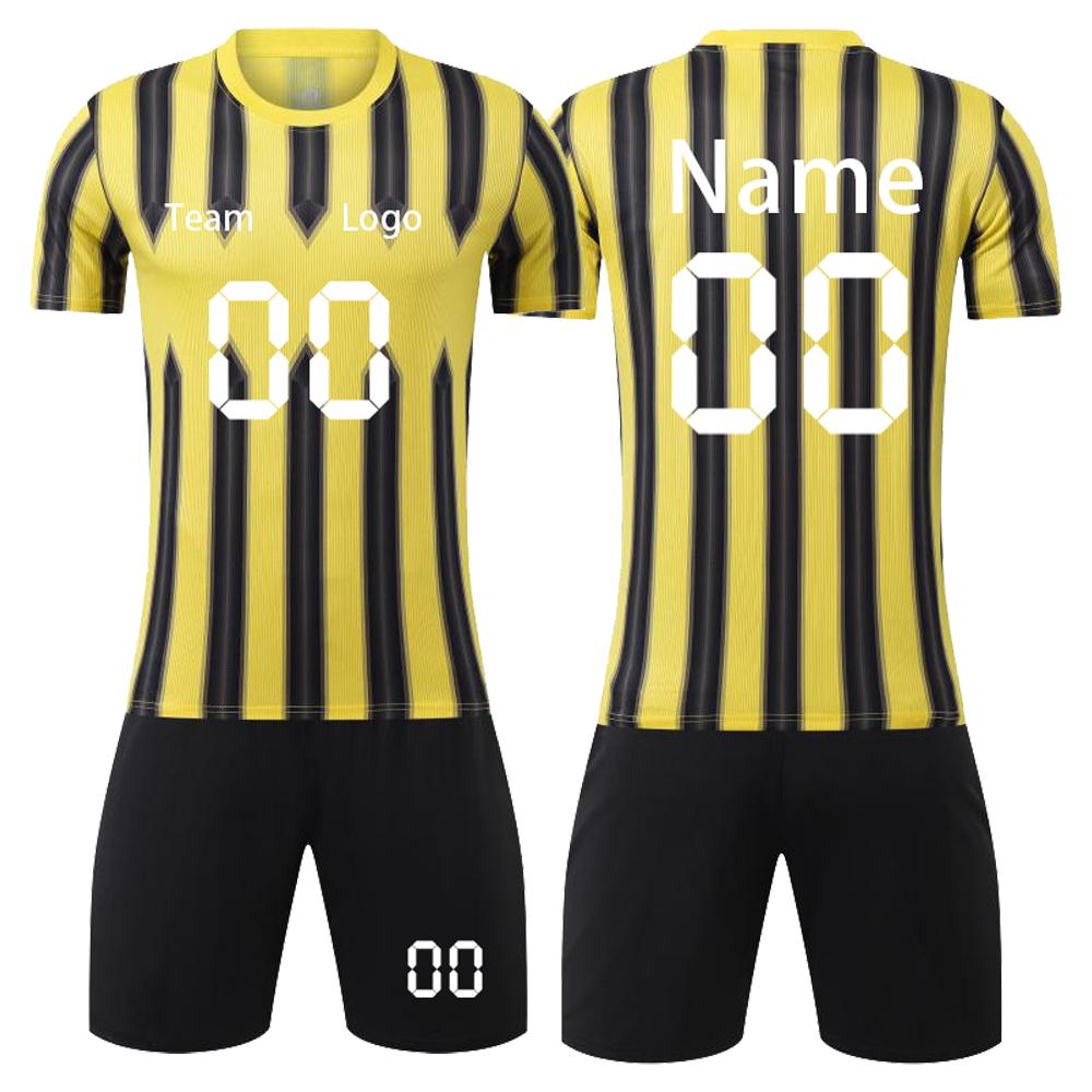 

Custom Soccer Jersey Set Personalized Team Number Athletic Uniforms for Men Youth Kids Adults XS жовтий