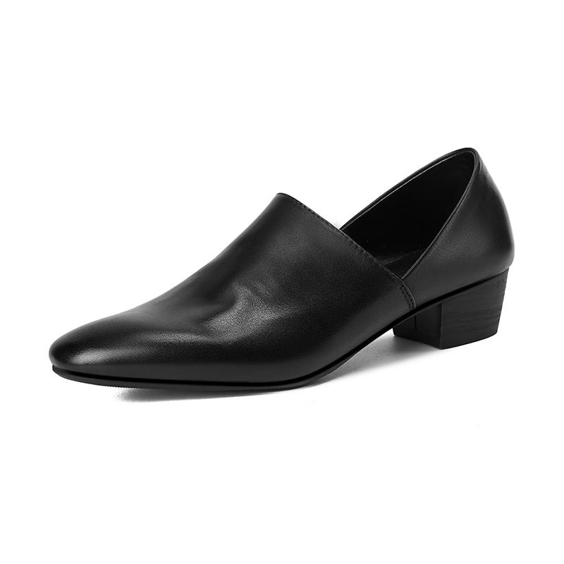 Fashion 2025 Spring Summer Arrive Dress Office Shoes Women Pumps Genuine Leather Shoes Square Toe High Heels Single Shoes Heels Women