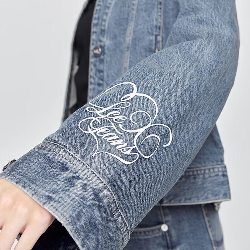 Lee Women's Comfort Fit Printed Denim Jacket with Flared Cuffs