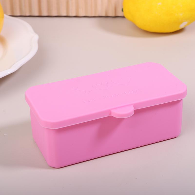 Silikon-Bento-Box, Gewürz-Organizer, Saucen-Teilerbecher mit Deckel, quadratisch, rechteckig, Gewürz-Aufbewahrungsbox, wiederverwendbare Lunchbox für Kinder