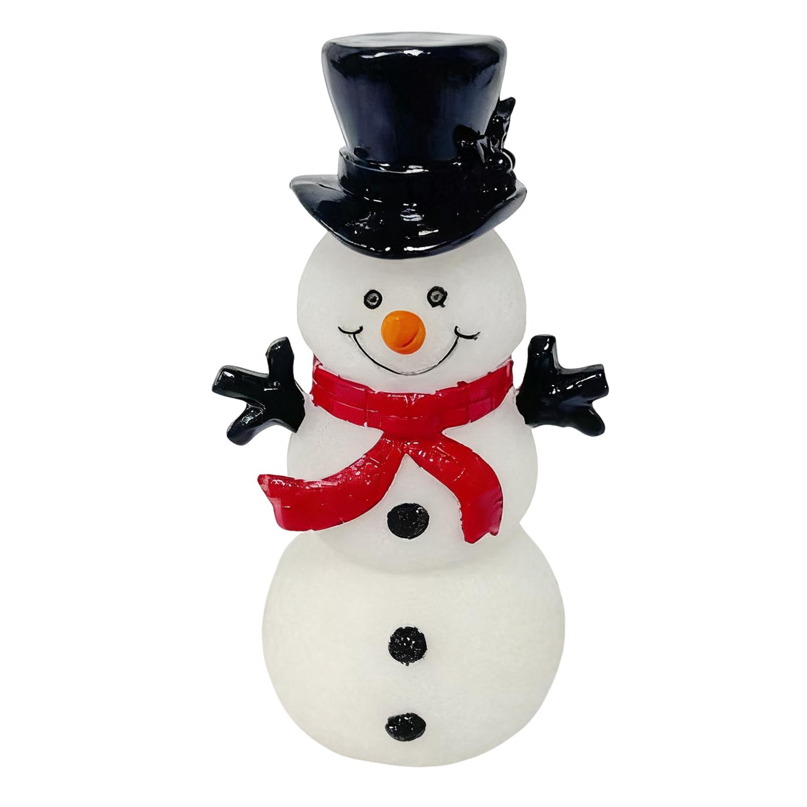 

1/2Pcs Snowman Night Light with Top Hat Christmas Snowman Ornament PVC Xmas Snowman Lamp For Outdoor Garden Party Decor Gifts