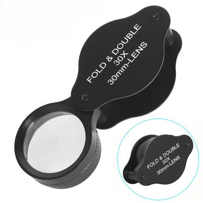 Folding Handheld Magnifying Glass 30 Times 30mm Suitable for Elderly People To Use Coins and Jewelry