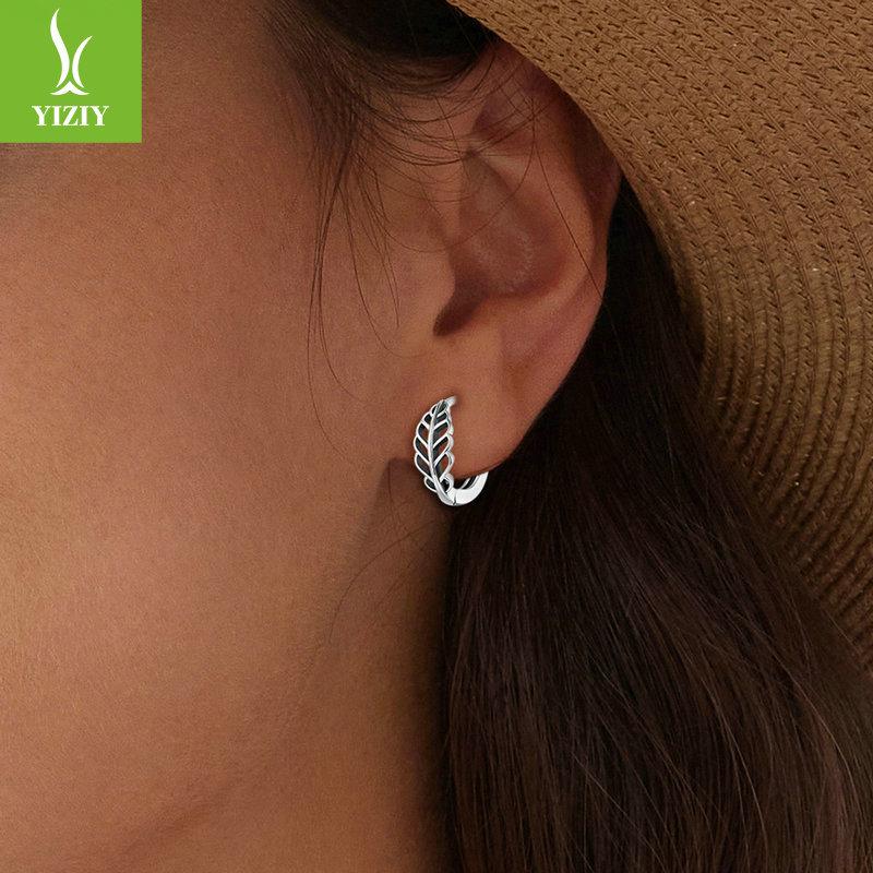 Autumn Hollow Leaf Ear Buckle Women, Simple Niche High-End S925 Sterling Silver Earrings