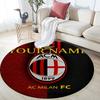 Custom Name,AC Milan pattern round rug,Carpet Rug for Living Room Bedroom Playroom ,Non-slip Floor Mat,Holiday Gifts and Birthday Gifts.