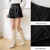 Xiangying Retro PU Leather Shorts
