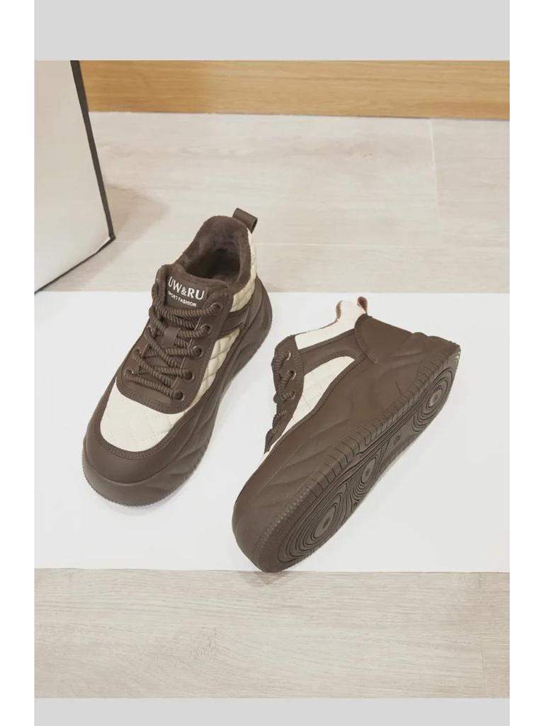 Damen 2024 Samt High-Top Sneaker - Trendige, weich besohlte Freizeitschuhe für Herbst und Winter