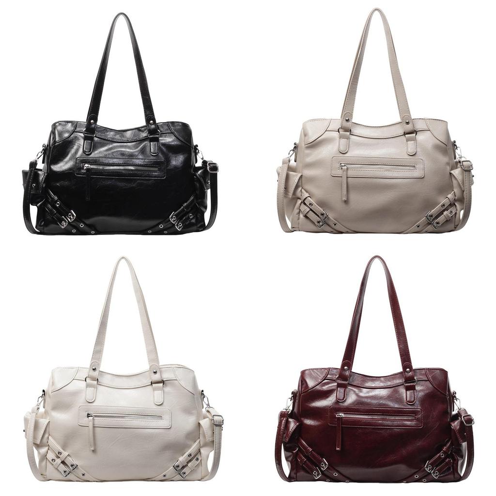 Crossborder Style Pu Tote Bag For Women With Multipocket Design And Zipper Closure