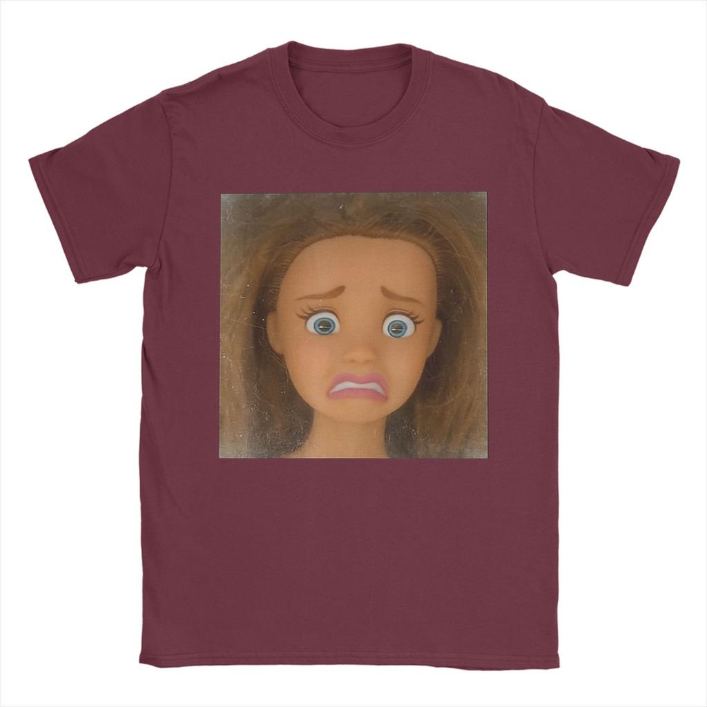 Funny Disgusting Doll Face Meme T Shirt Summer  Cotton TShirts For Men Harajuku Casual Tshirt Short Sleeve Y2K Retro Tees