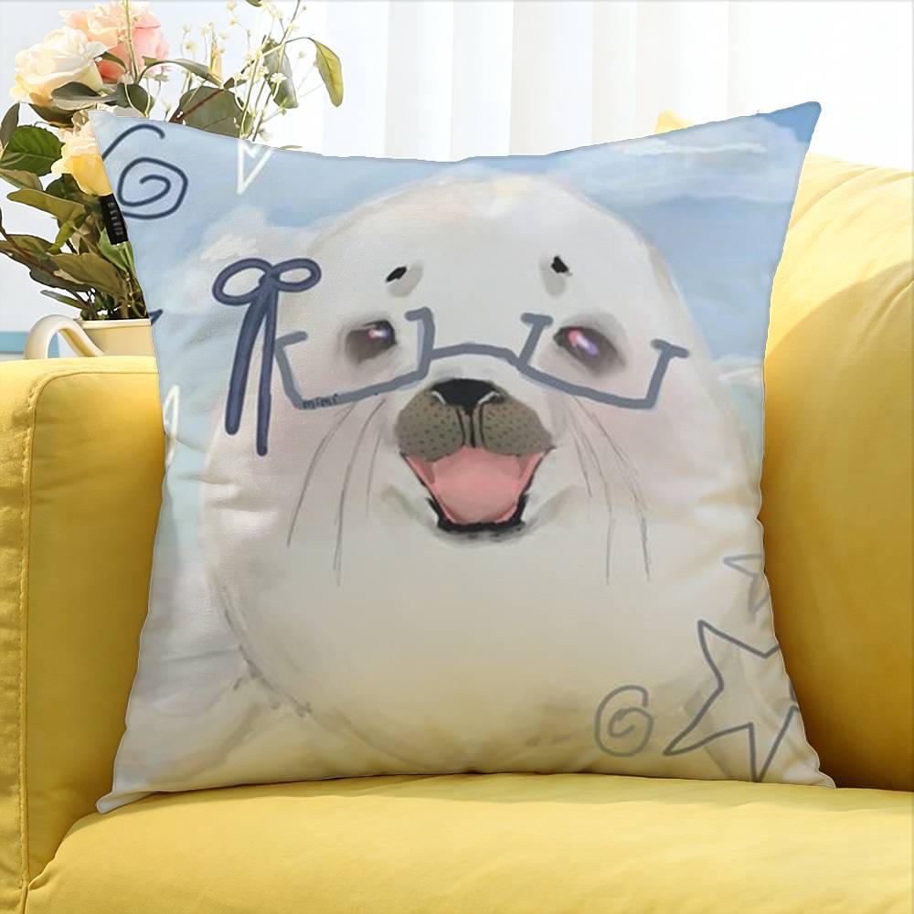 Cute Seal Sea Various Sizes Square Pillow Case For Car Home Bedchamber Decor