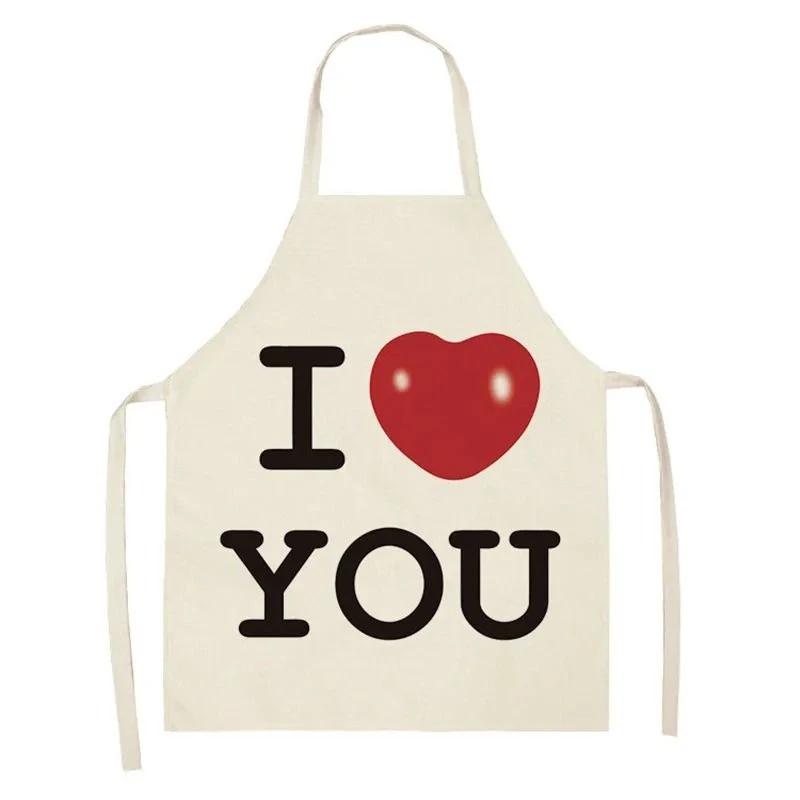 Love Couple Heart Shaped Parent-Child Apron Adult Sleeveless Kitchen Cleaning Home Chef Baking Waist Bian
