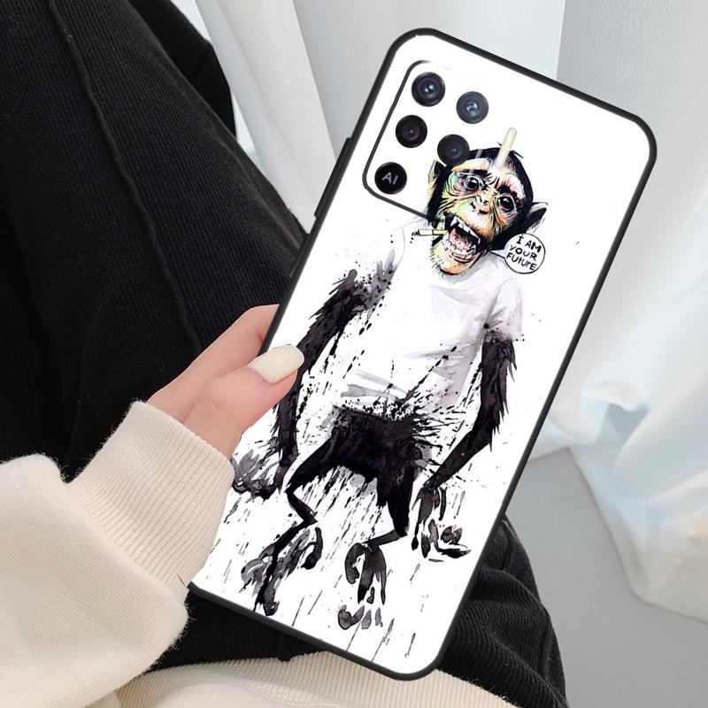 Cartoon Monkey Case For Oppo A18 A38 A58 A78 A98 A80 A60 A40 A96 A76 A16 A94 A74 A54 A15 A17 A57 A77 A5 Pro