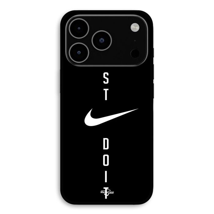 Cover Per iPhone 17 Pro Max logo Nike Just do it sfondo nero Maniacase nero