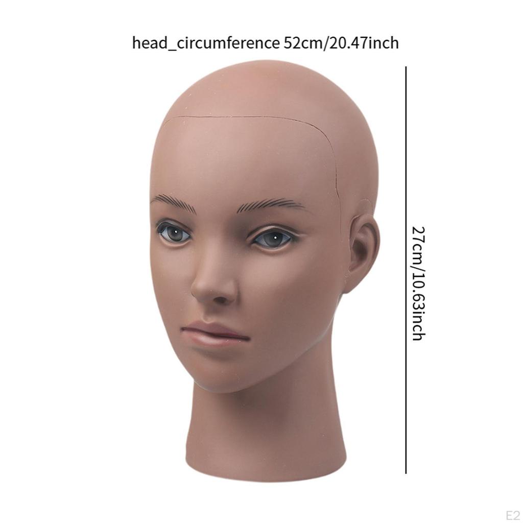 Mannequin Head,Bald Manikin Doll Head,Cosmetology Training Head for Wig Making Styling Multipurpose
