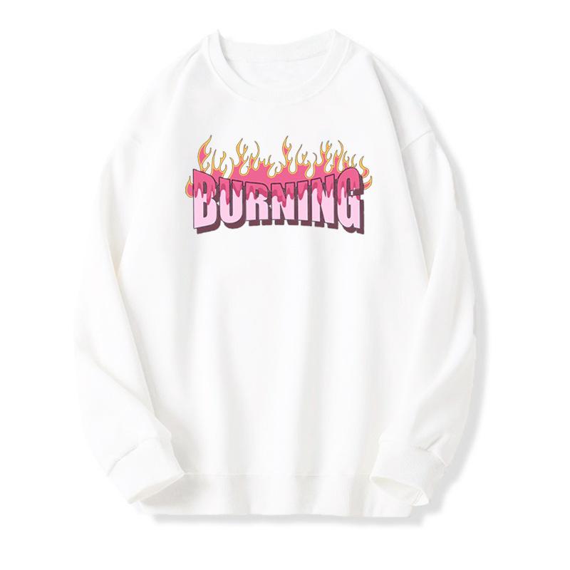 

Свободный Повседневный Розовый Свитшот для Женщин на Осень и Зиму Новый Свитшот-Куртка средней длины с Принтом Букв 2XL белый