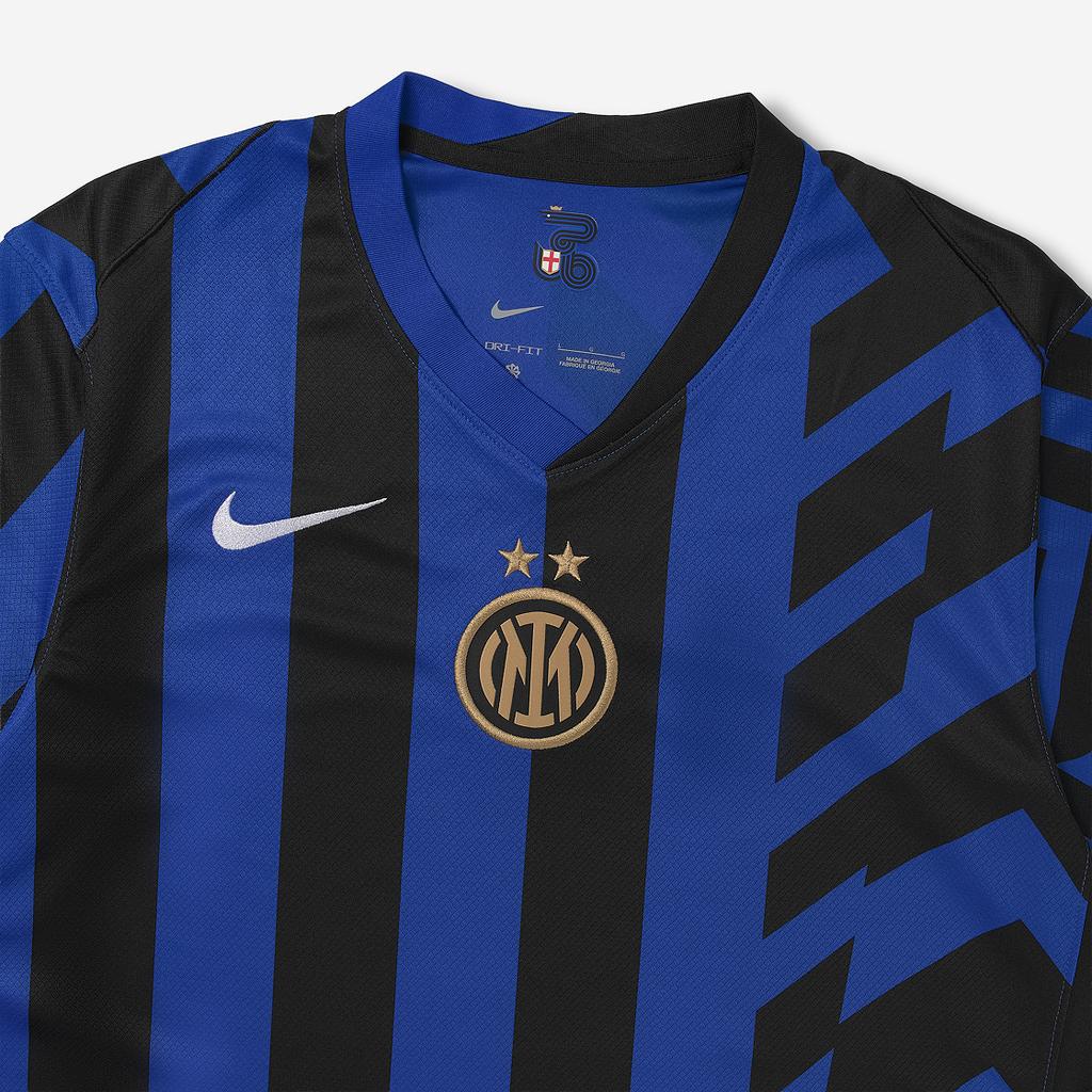 Nike Inter Milan Logo Fashion Home Short Sleeve Football Shirt Men Tops Black Blue FN8787-440