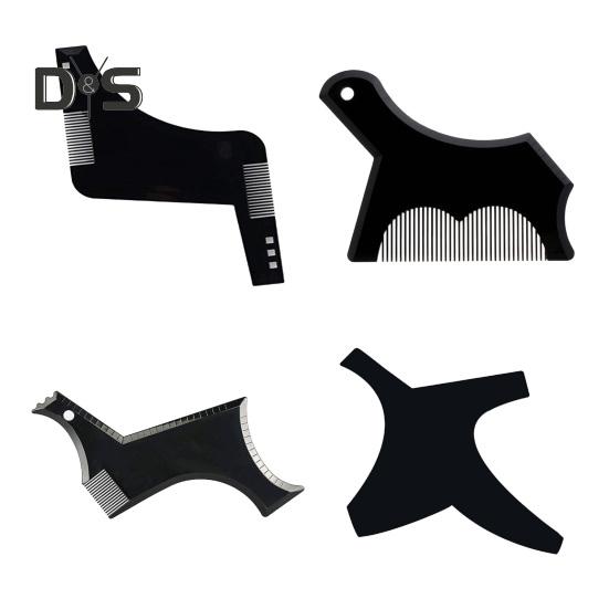 

4 шт./набор мужских инструментов для формирования бороды, расческа, руководство по подбору бороды, профессиональная стрижка волос на лице, борода, укладки, обрезка, окантовка, шаблон для формирования трафарет чёрный