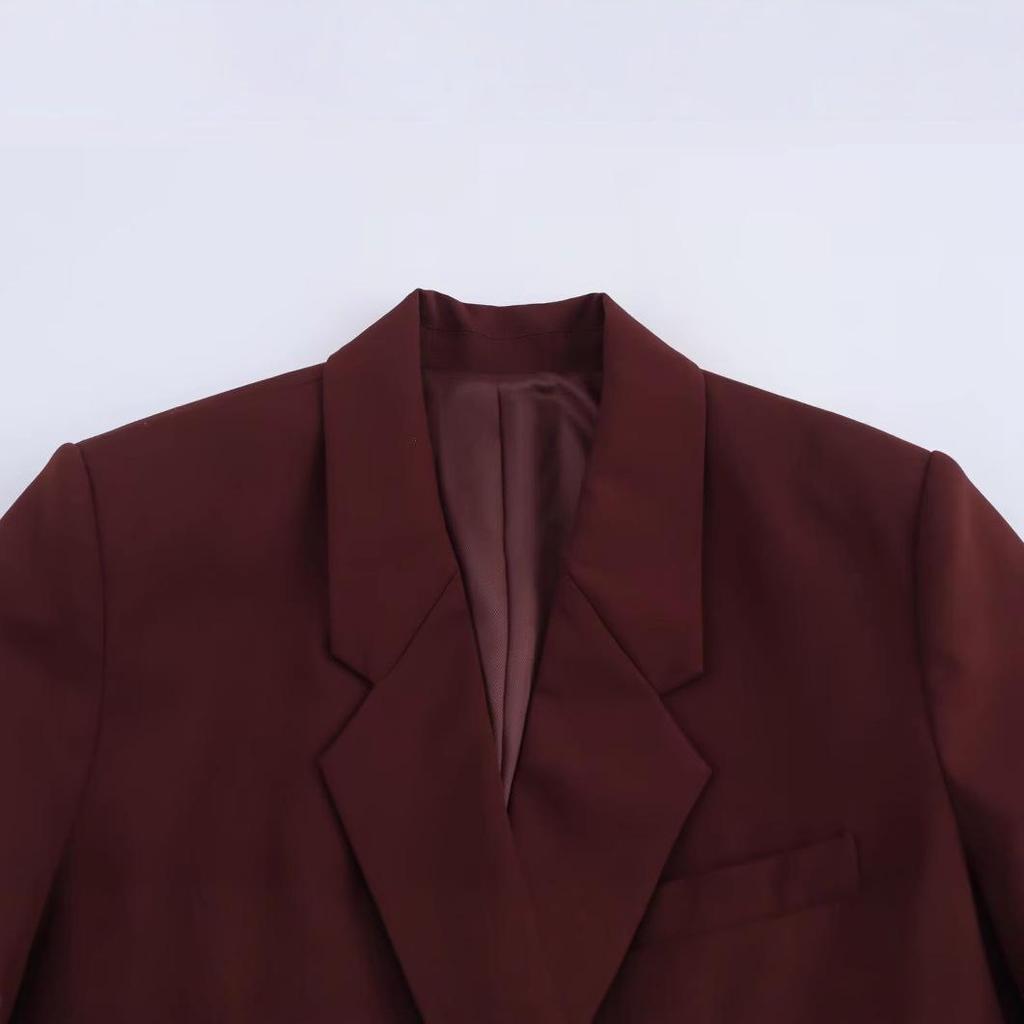 Spring 2025 Women's European & American Style Double-Breasted Loose Blazer Jacket