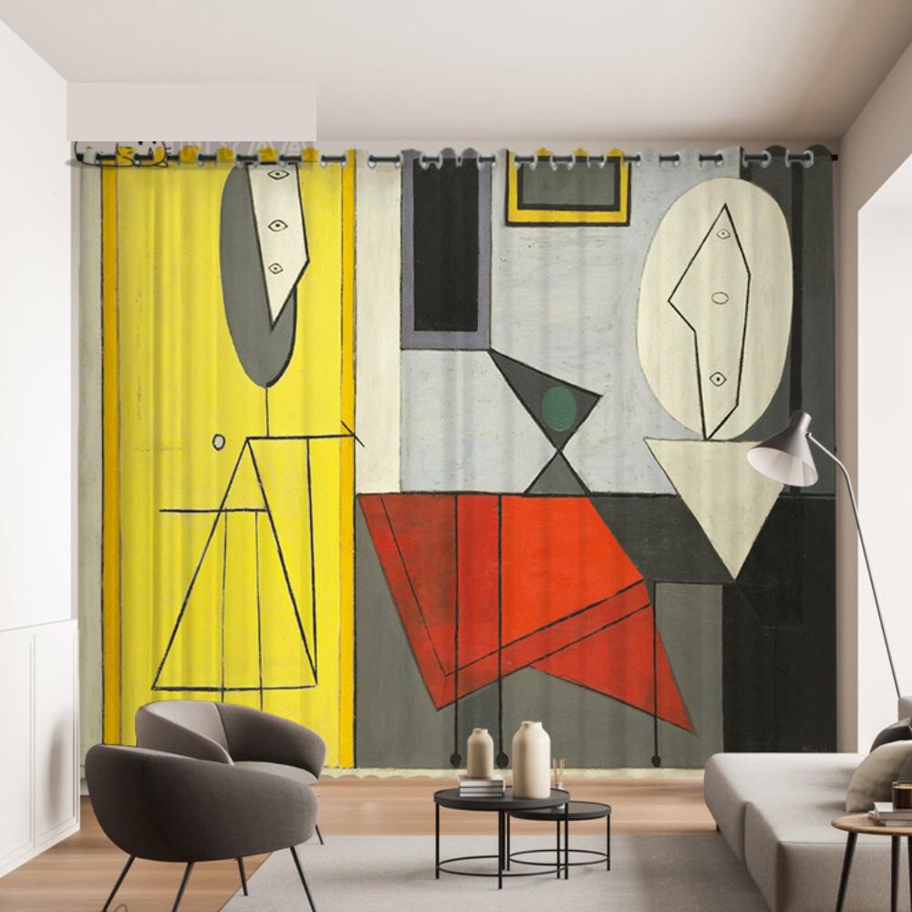 Famous Painting Curtain Picasso Peace Dove Nordic Minority Art Curtain Cloth Abstract Realism Bedroom Floor-to-ceiling Window