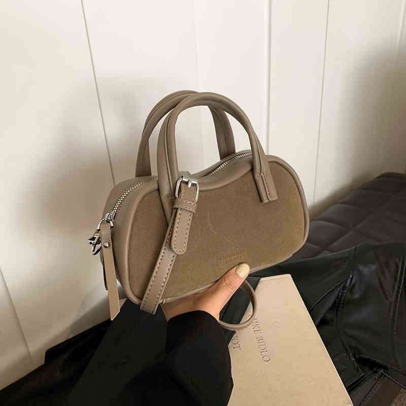 Brown Frosted Small Handbags  Autumn Winter New Pillow Bag High-end Textured Lady Commuter Crossbody Bags