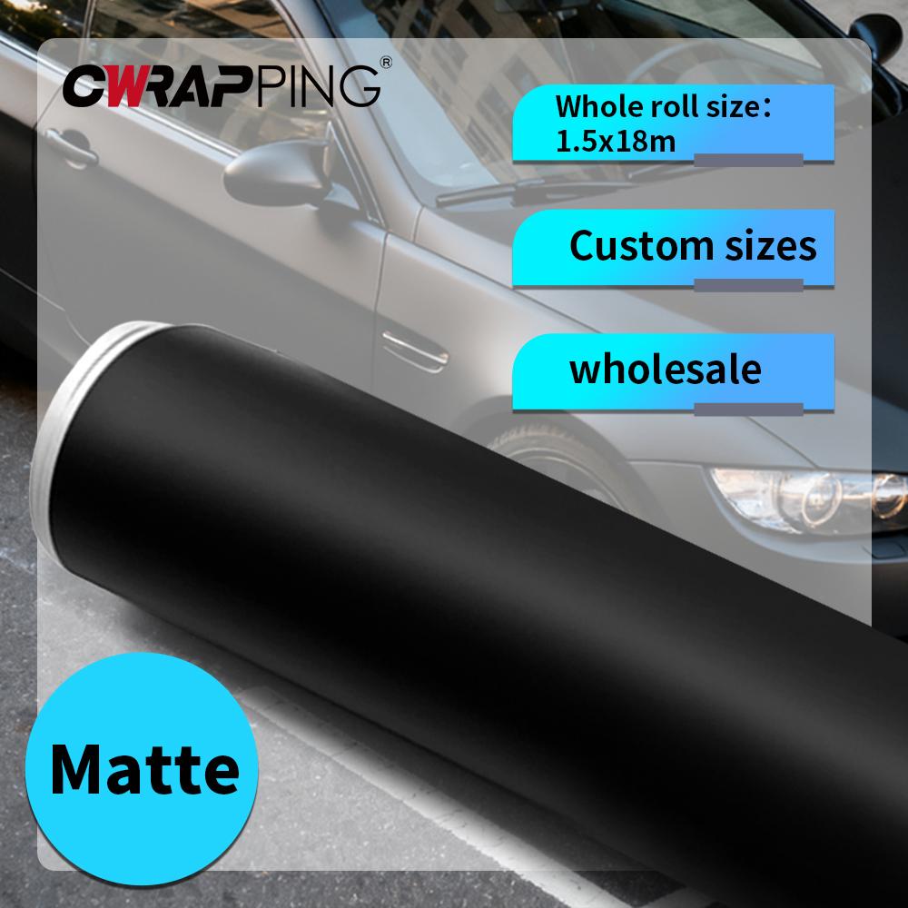 Matt Black Vinyl Wrap Film Vinyl Car Stickers Personalized Anti-Scratch Self-adhesive for Car Body Films Wrapping Foil Custom