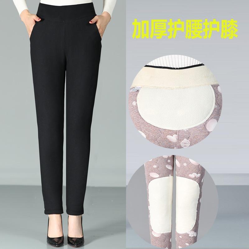 Thickened Cotton Pants Female Mother Pants Winter Outer Wear Leggings Medium and Old Women's Pants Warm Four Protection Slim Body Pants