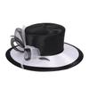 Women Derby Church Dress Fascinator Cloche Hat Wide Brim Tea Party Wedding Bucket Hat with Bow Accent