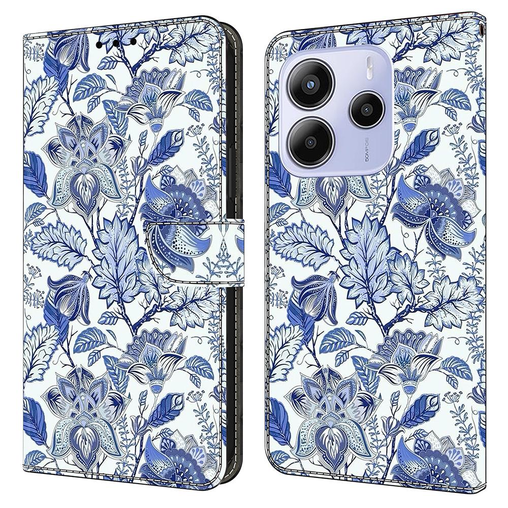 Pro Xiaomi Redmi Note 14 5G Kožené pouzdro Vzorový tisk Peněženka Stojánek Flipový kryt na telefon