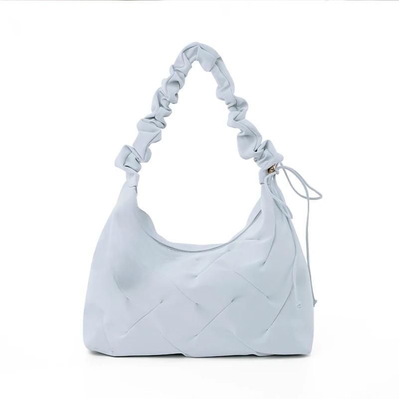 New Casual and Versatile High-end Diamond Plaid Fungus Roll Bag One-shoulder Crossbody Bag