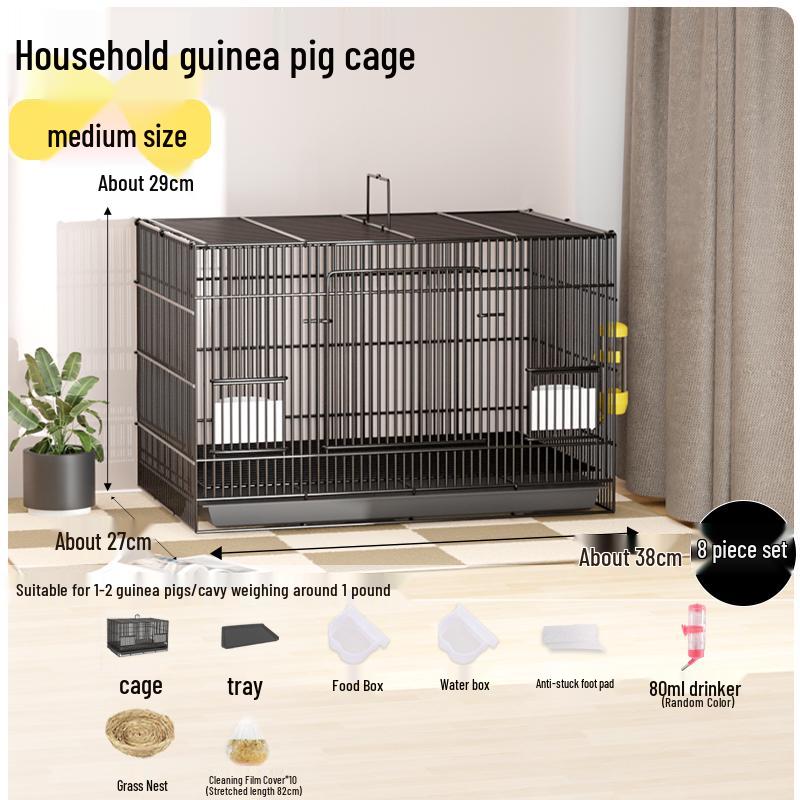 Indoor Guinea Pig Cage with Toilet, Anti-Spray Urine Protection, and Special Villa Design