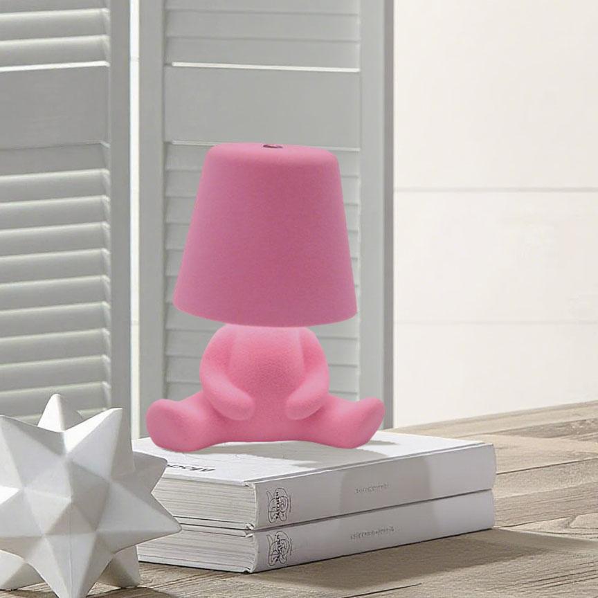 Bedside Touch Table Lamp, Creative Small Silver Man Decorative Thinking Man Statue LED Table Lamp, USB Rechargeable 3 Levels Bri