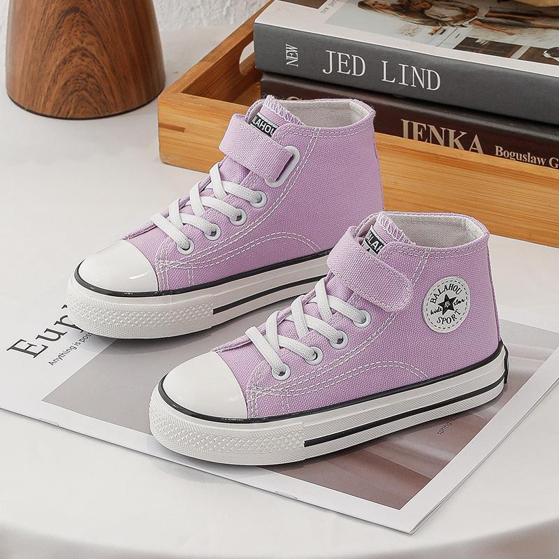 Kids' Unisex Canvas Shoes - Winter 2025 Style, Round Toe, High/Low Top, Soft Sole Board Sneakers for Students