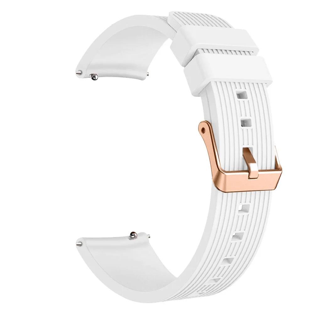 20mm Silicone Strap For Samsung Galaxy Watch7 6 5 4 40 44mm Wristband Active 2 40 44mm Classic 42 46mm Rose Gold Buckle Bracelet