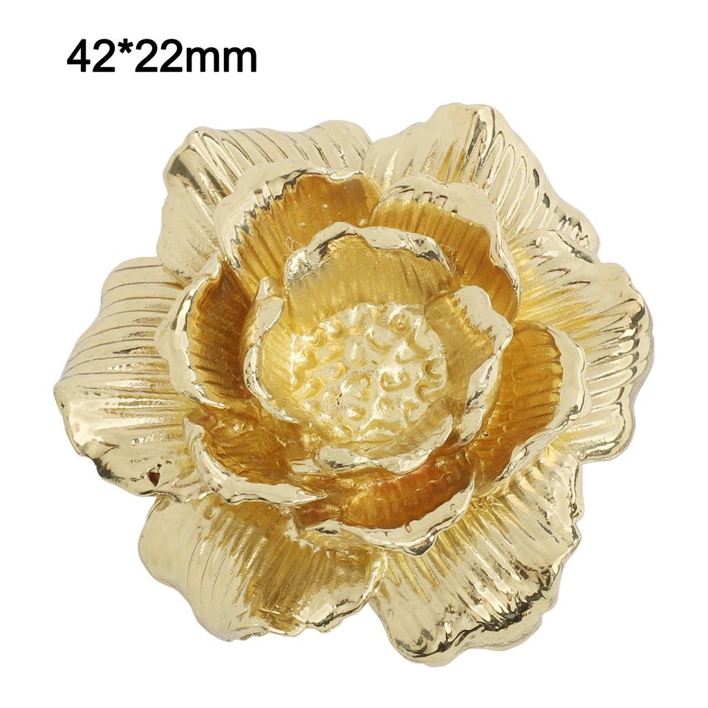 Furniture Upgrade 42*22mm Gold Floral Drawer Knobs Brass Cabinet Handles Sturdy Brass Material Versatile Drawer Knobs