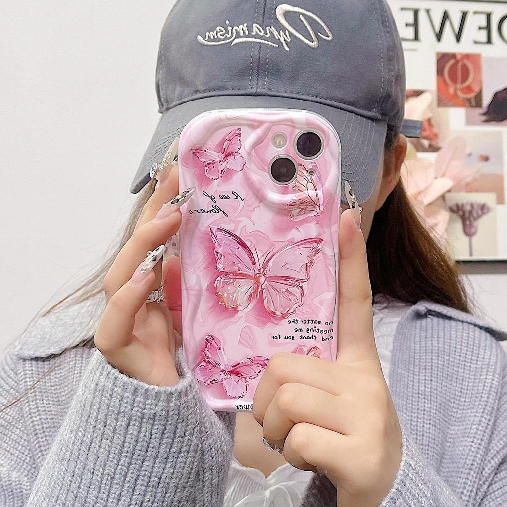 Silicone Case for Xiaomi Redmi Note 14 13 Samsung A56 A26 A36 Oppo A3 A5 Pro Tecno Spark 30C Funda Cartoon Butterfly Flowers Cover Soft TPU Bumper