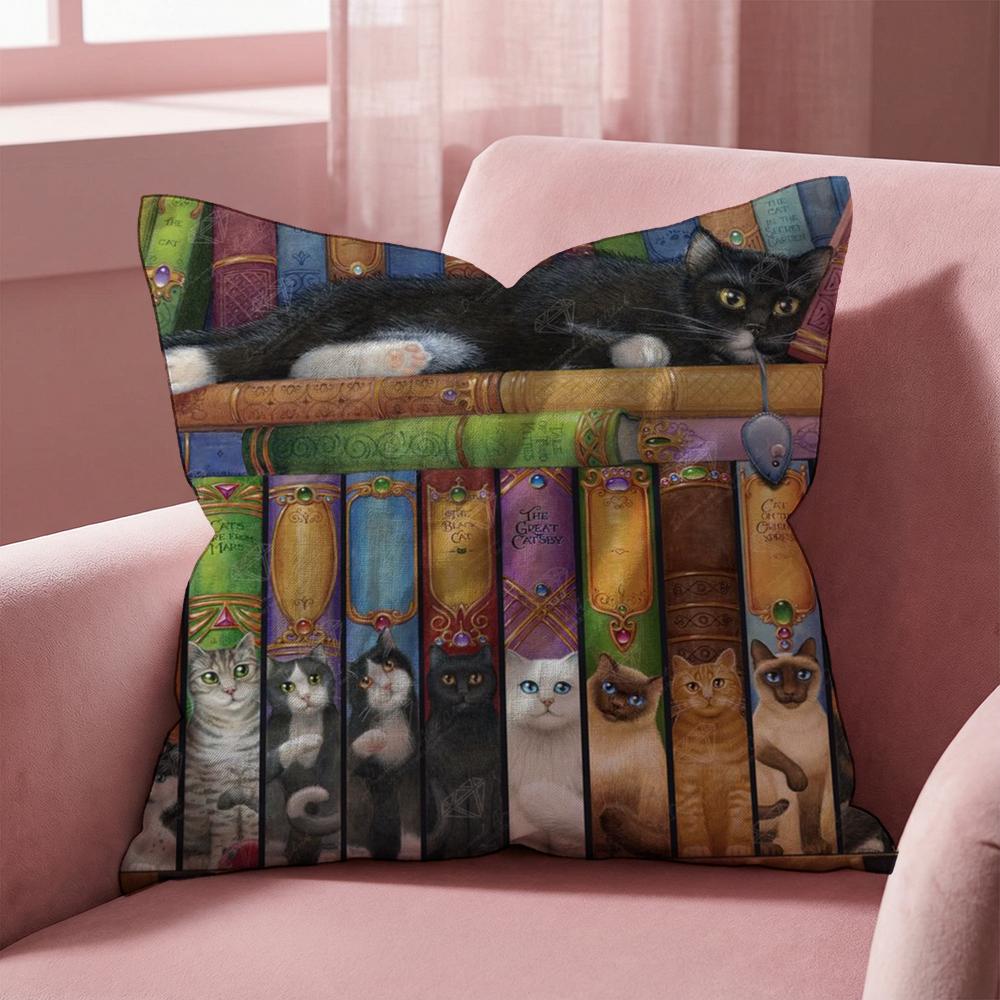 C-Cat ANIMAL Cushion Cover Multi-Scene Pillow Cover for Home & Car - Reversible, Soft & Durable for Daily Use