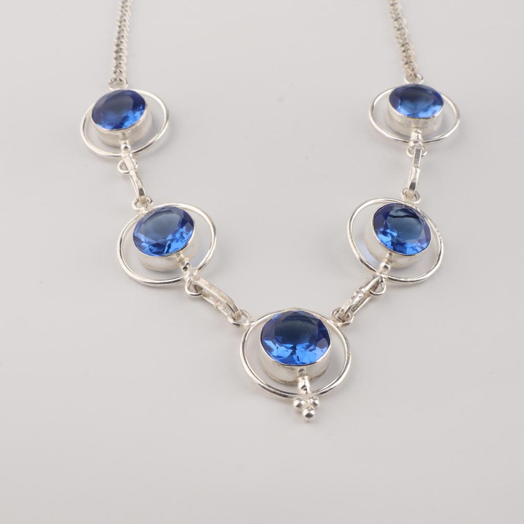 Tanzanite Gemstone 925 Sterling Silver Handmade Necklace, Women Jewelry, Statement Tanzanite Necklace RN-2-16