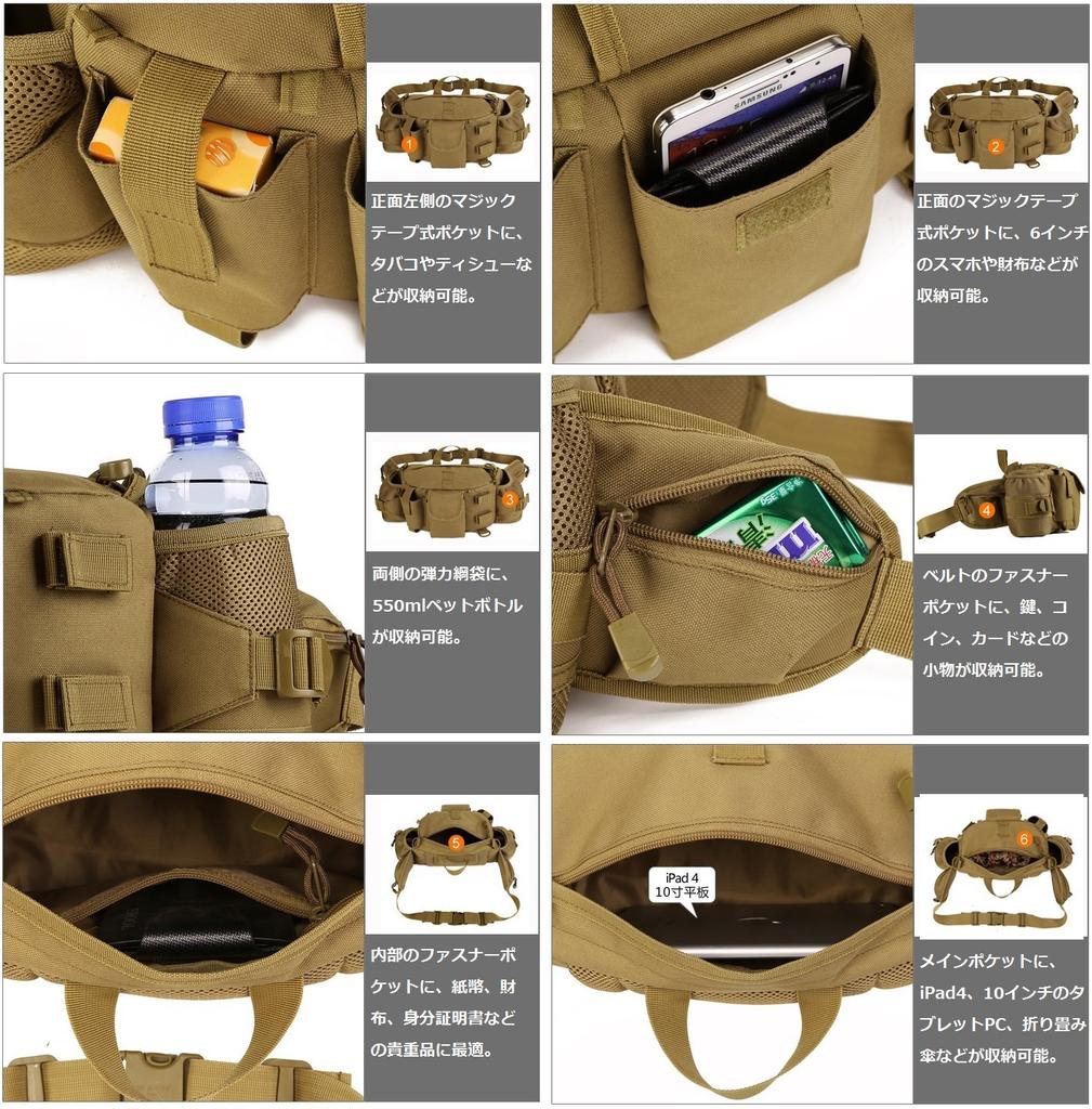PHOENIX IKKI Tactical Waist Bag with Double Water Bottle Ample and Ideal for Outdoor and Multifunctional Waist Crossbody Military Style Pouch,