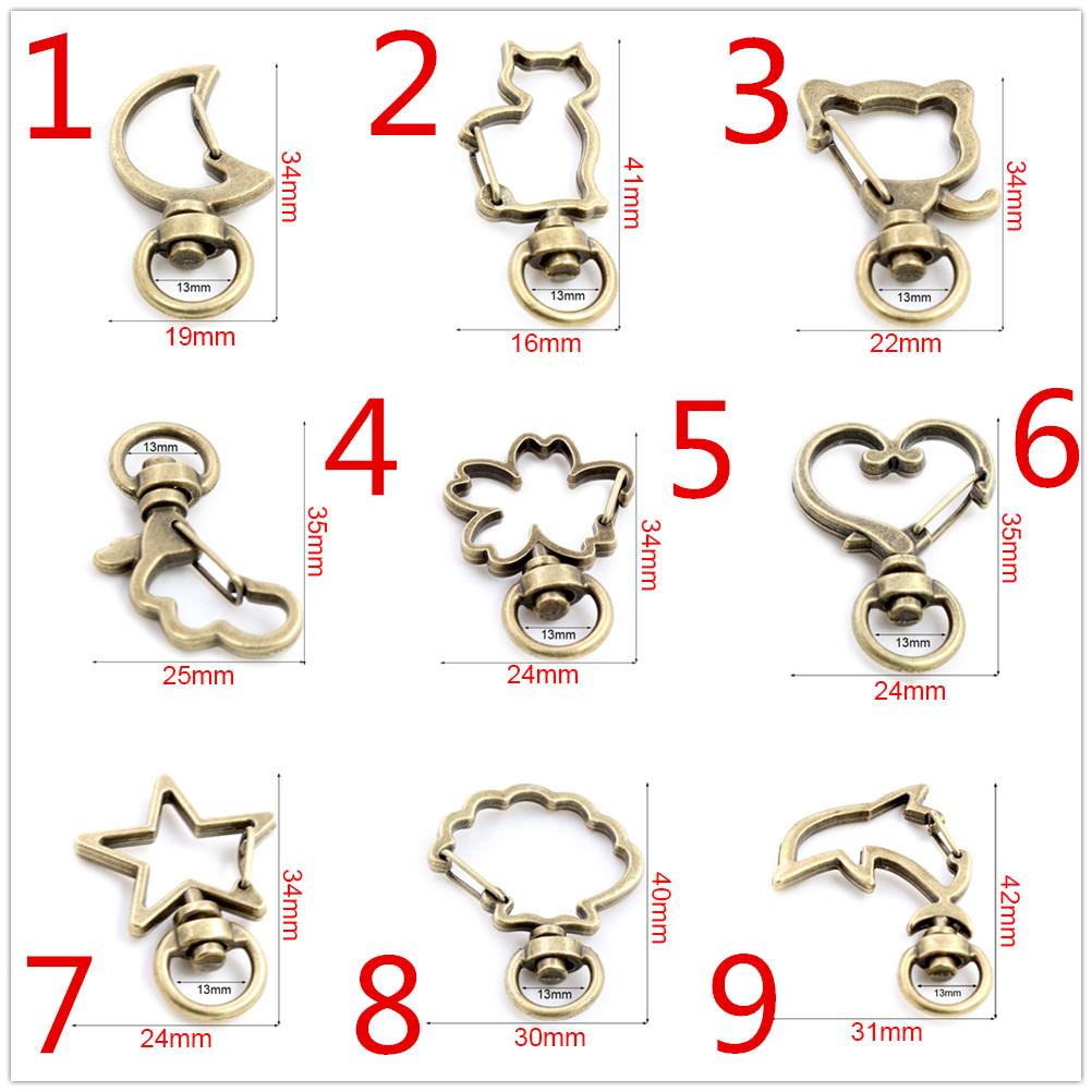 10pcs Random Mixed Snap Hook Trigger Clips Buckles For Keychain Lobster Clasp Hooks for Necklace Key Ring Clasp Jewelry Supplies