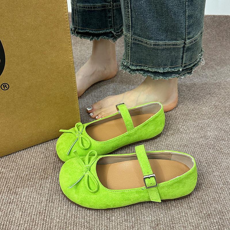 Bow shallow mouth word with Mary Jane shoes new retro flat ballet single shoes women