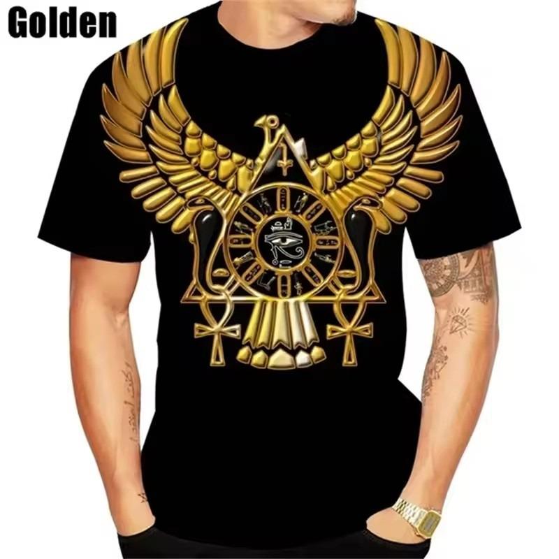 Ancient Horus Egyptian God Eye Egypt Pharaoh Anubis Face 3d Printed T-shirt Men Women Vintage Harajuku Short Sleeve Tees Tops