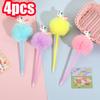 8Pcs Cartoon Unicorn Hairball Pen Cute Writing Ballpoint Pen Stationery Gift Pen Comfortable Grip Stationery School Office Supplies Student