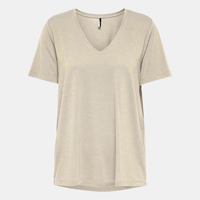 Tee shirt col V à pailettes Harly Femme ONLY