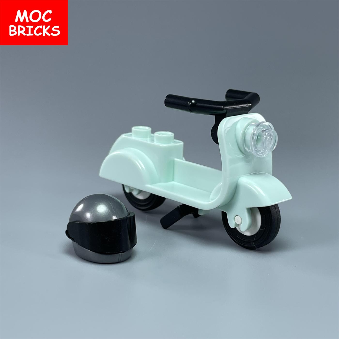 MOC Bakstenen Stad Sport Rijden Fiets Scooter Motorfiets Helm Assemblage Bouwstenen passend bij 15396c01 Speelgoed kinder cadeaus