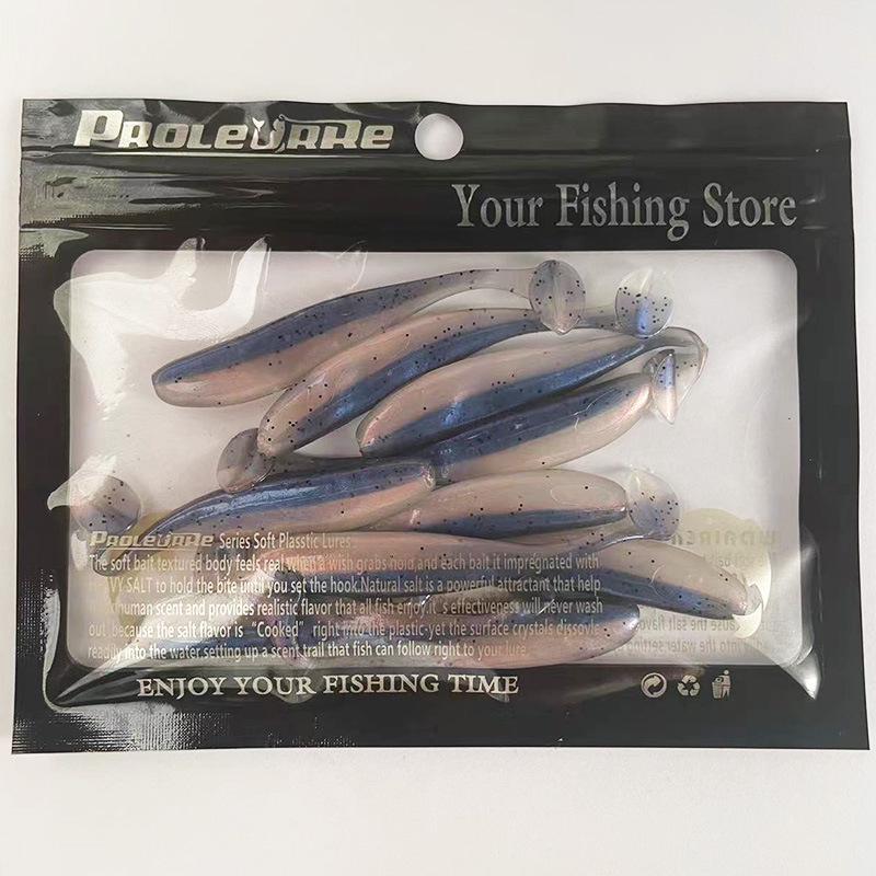 

Двухцветная приманка-червь с Т-образным хвостом из мягкого ПВХ для пресноводной рыбалки - Мягкая приманка для мандаринки, окуня и судака Large (5 pcs/pack) 9.2cm-4.5g