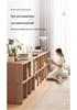 Solid Wood Bookshelf: Floor-Standing & Wall-Leaning Grid Cabinet for Living Room or Kindergarten Storage.