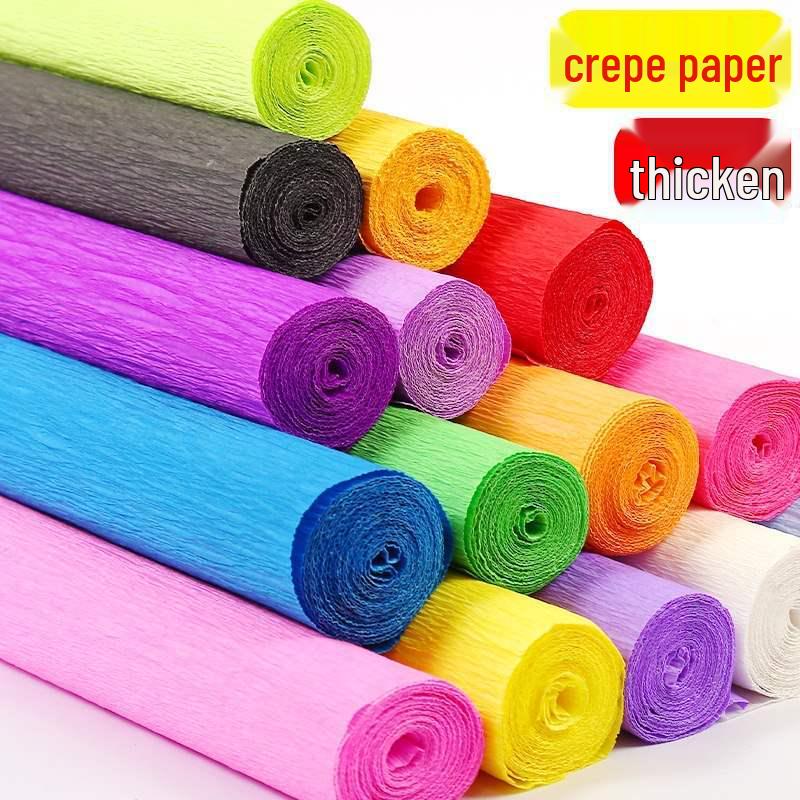 Thickened Colored Crepe Paper for DIY Flower Making: Pleated, Rolled Edge Handmade Material.